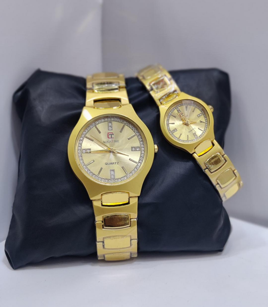 Couple's Gold Chain Watches